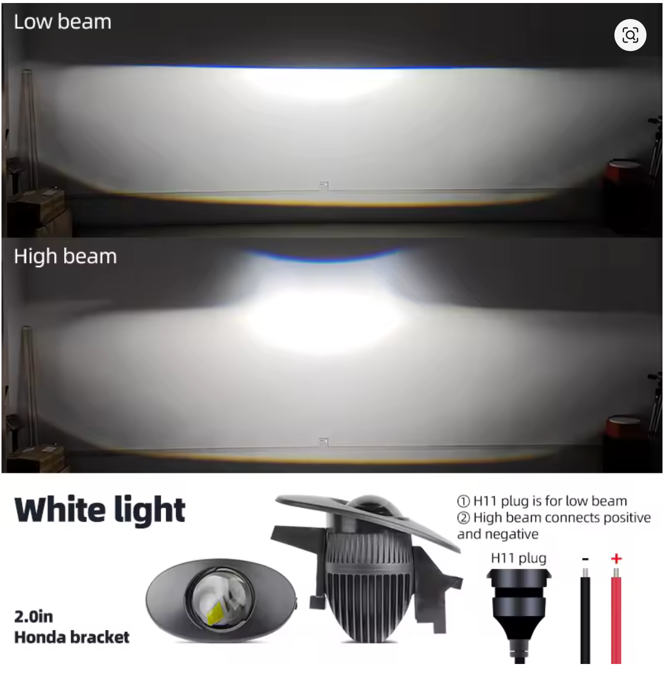 NEBLINEROS DE 2" TIPO LUPA LASER DE 3 COLORES
